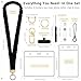 Jonfolk Stretchy Scrunchie Lanyard for Teachers with ID Holder – Soft Elastic Neck Lanyard, Comfortable & Hands-Free for All-Day Work (Black)