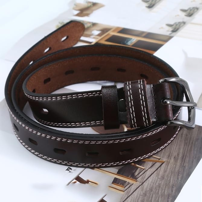 JSEIAJB Leisure Needle Buckle Belt Versatile Women's Leather Belt Alloy Waist Belt2