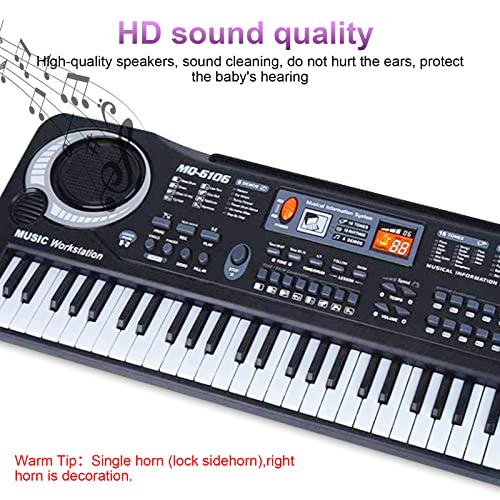 61 Key Digital Music Piano Keyboard For Kids,Portable Electronic Musical Instrument,Multi-Function Keyboard With Microphone Gifts For Boys And Girls #TOP5