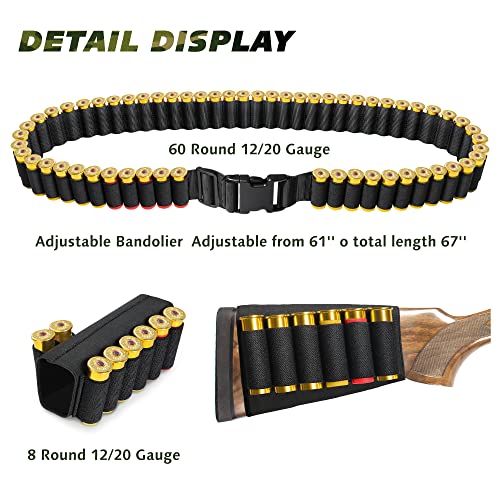 Gunyoo Schrotflinte Bandolier 27 Schuss - Adjustierbarer Schalenhalter Für 12/20 Gauge