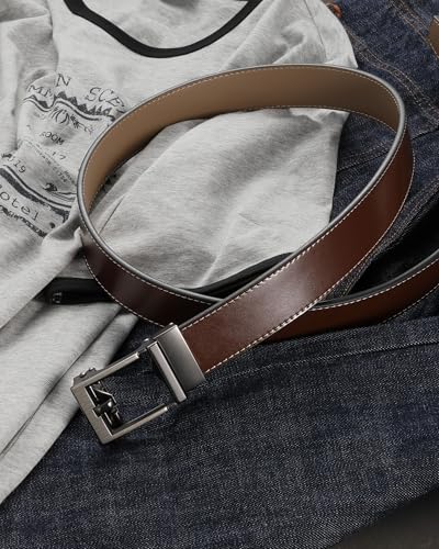 Image of CHAOREN Leather Ratchet Belt Men - Mens Belts Casual Accessories for Every Occasion (35mm)