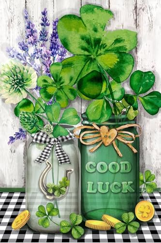 Image of St.Patrick's Day Counted Cross Stitch Kits for Adults,Stamped Crossstitch | Flowers Stamped Cross Stitch Kits for Beginners, Needlepoint Cross-Stitch Patterns Embroidery Kits Arts and Crafts