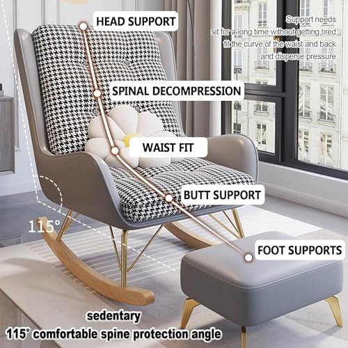 FIXARE Cadeira Balanço Moderna E Confortável Cadeira Balanço Para Quarto Interno,Cadeira Estar Varan