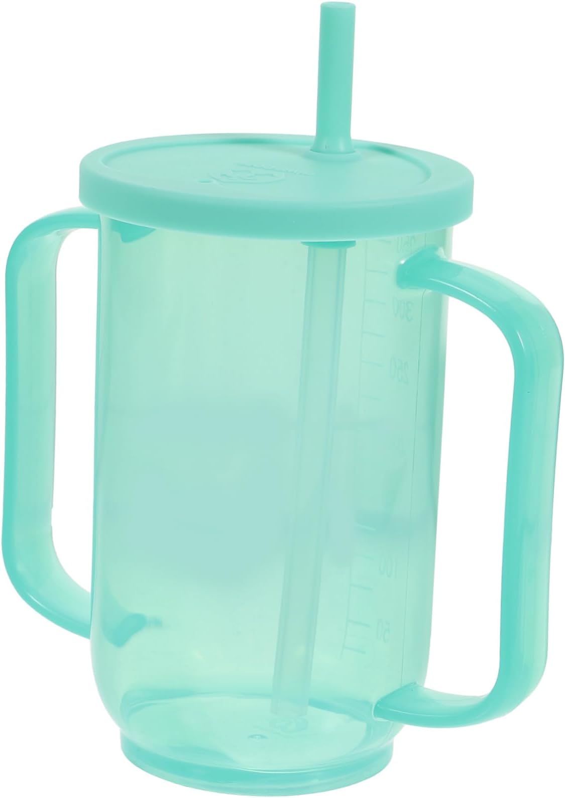Sippy Cup with Double Handles - Spill Proof Dysphagia Cup for Elderly - Disabled Hospital Grade Drinking Mug with Lid and Straw