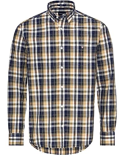 Image of GANT Men's D2. REG Washed POPLIN Check BD Shirt, Hazelwood Beige, L