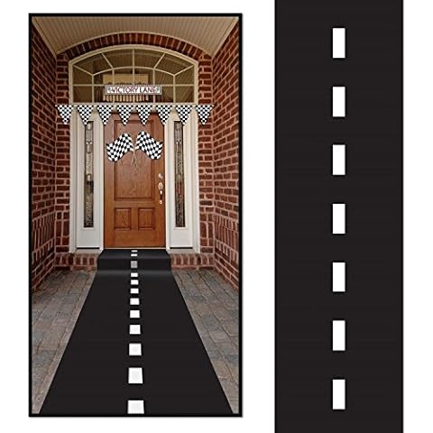 Super Z Outlet 10ft Long Racetrack Floor Running Racer Party Decoration Mat Drag Race Car Road Go Kart Theme Birthday Games (2ft Wide) Cover