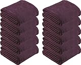 REDBEST Microfaserdecke Amarillo 10er-Pack, Fleece-Wohndecke, Sofadecke dunkelviolett Größe 150x200 cm - kuscheliger Teddyfleece, leicht zu pflegen, waschbar