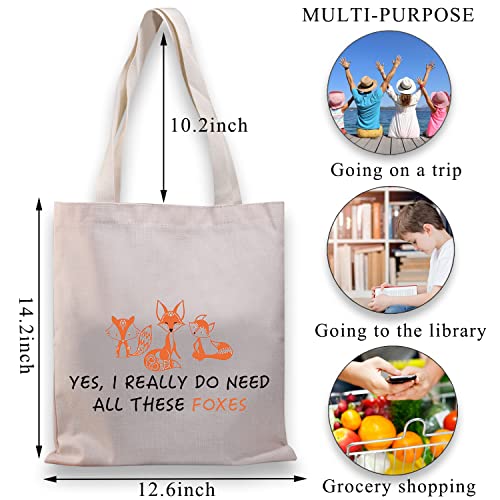BDPWSS Fox Tote Bag Fox Lover Gift Yes i Really Do Need All These Foxes Funny Foxes Themed Shoulder Handle Bag2