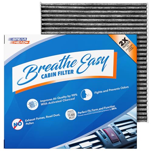 Image of Spearhead Odor Defense Breathe Easy AC & Heater Cabin Filter | Fits Select 2005-17 Accent, Genesis, Tucson, Veloster, Forte, Rio, Rondo, Sportage | Up to 25% Longer Lasting w /Activated Carbon (BE-709)
