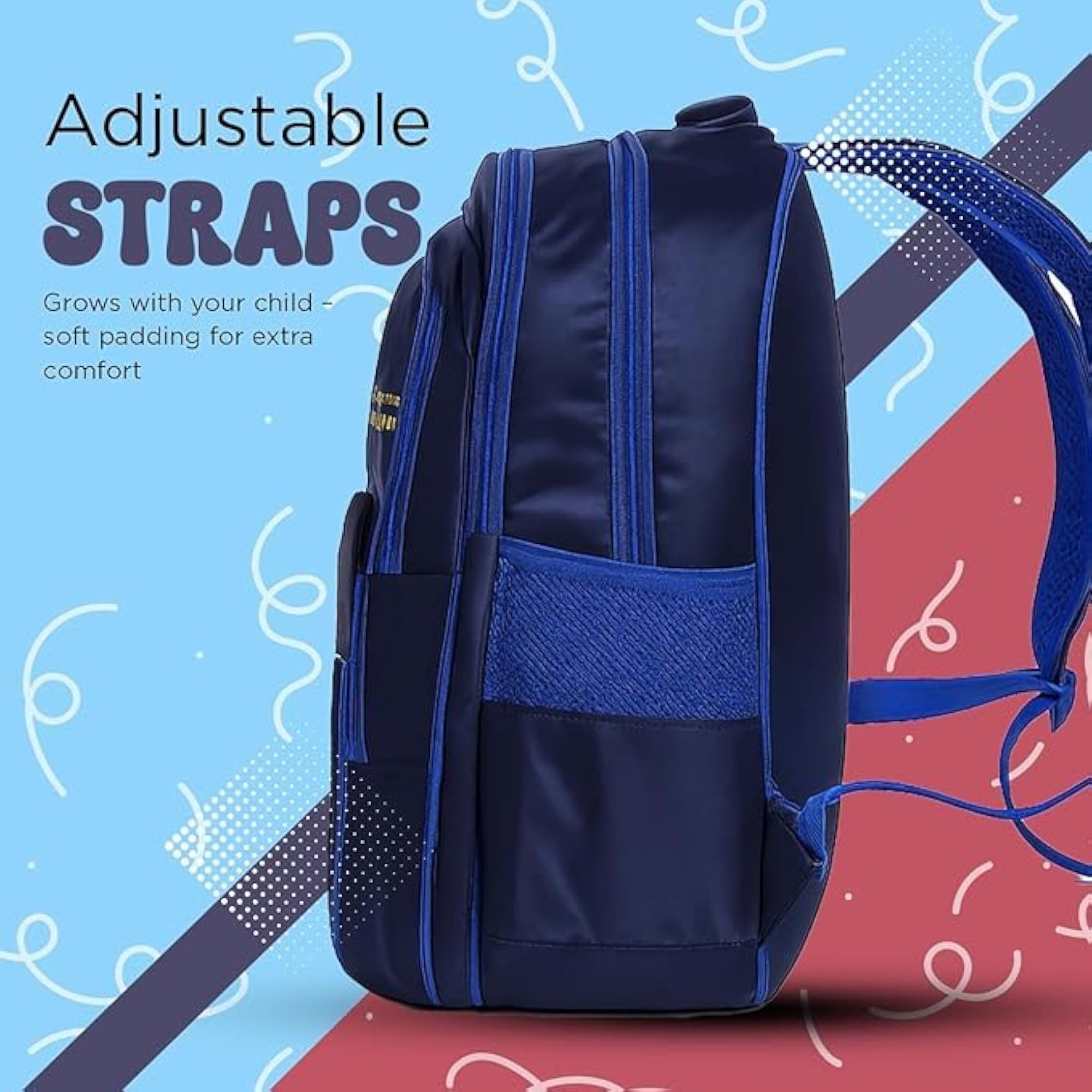 Premium Kids School Backpack, Red & Blue