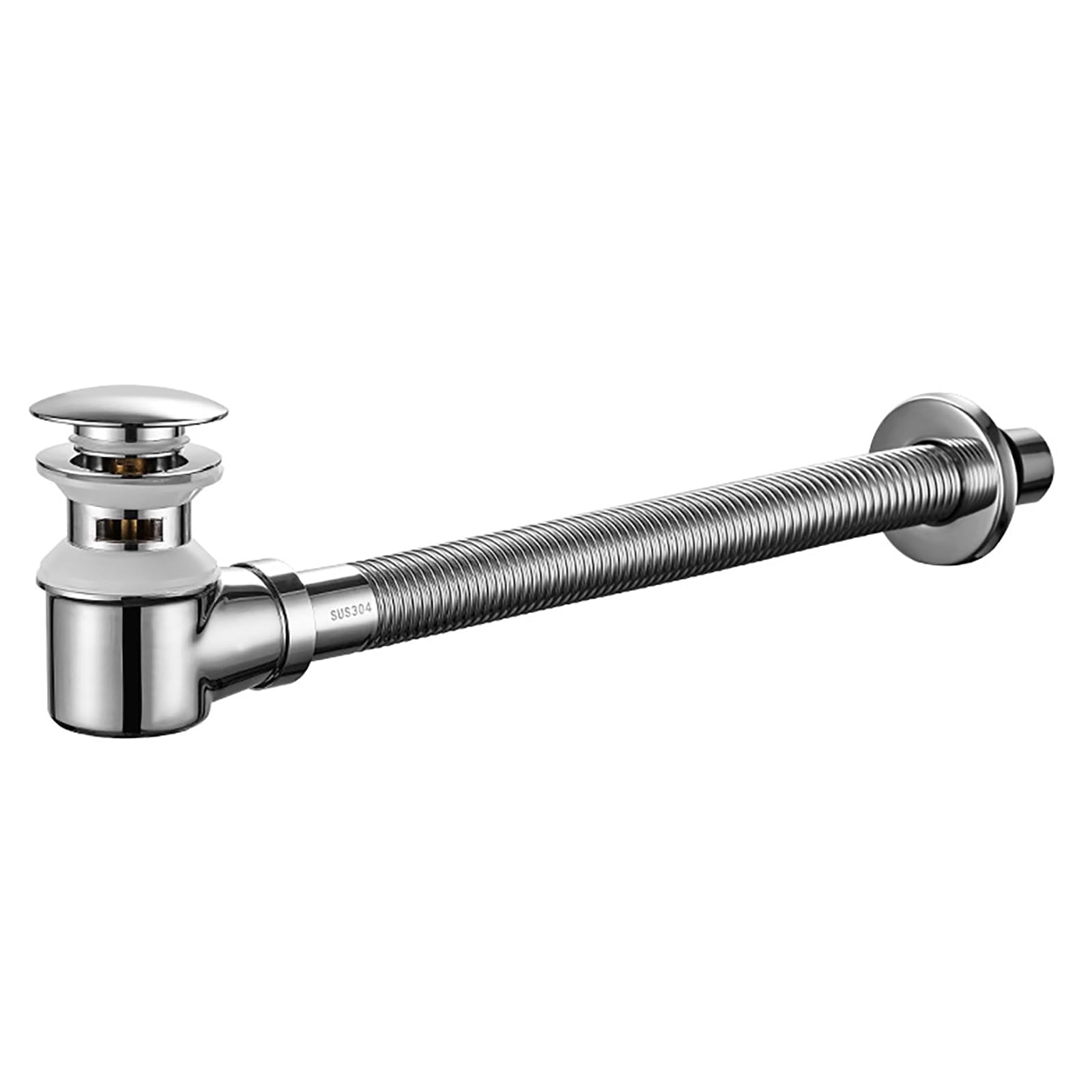 Sifone di scarico flessibile per lavello con troppopieno a prova di odore, raccordi per tubi di scarico da 3,8 cm, facile da installare, soluzione di drenaggio per cucina e bagno