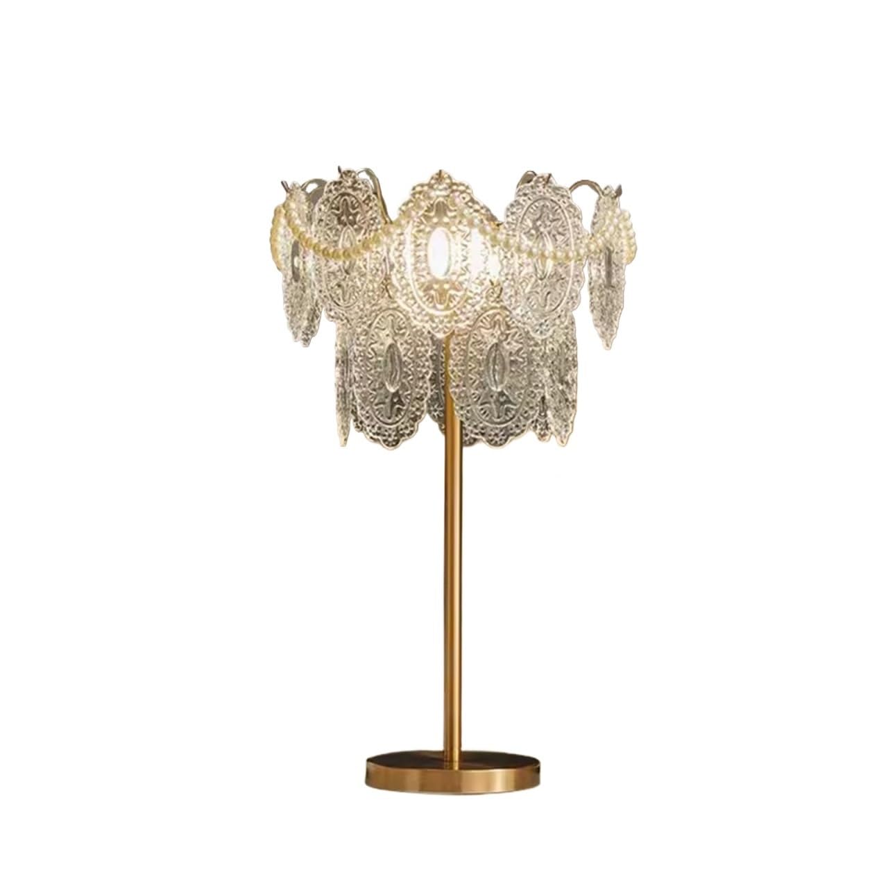 Affascinante Lampada da tavolo in cristallo con controllo a pulsante in comodino in foglia di for la camera letto della ragazza Arredamento per la casa