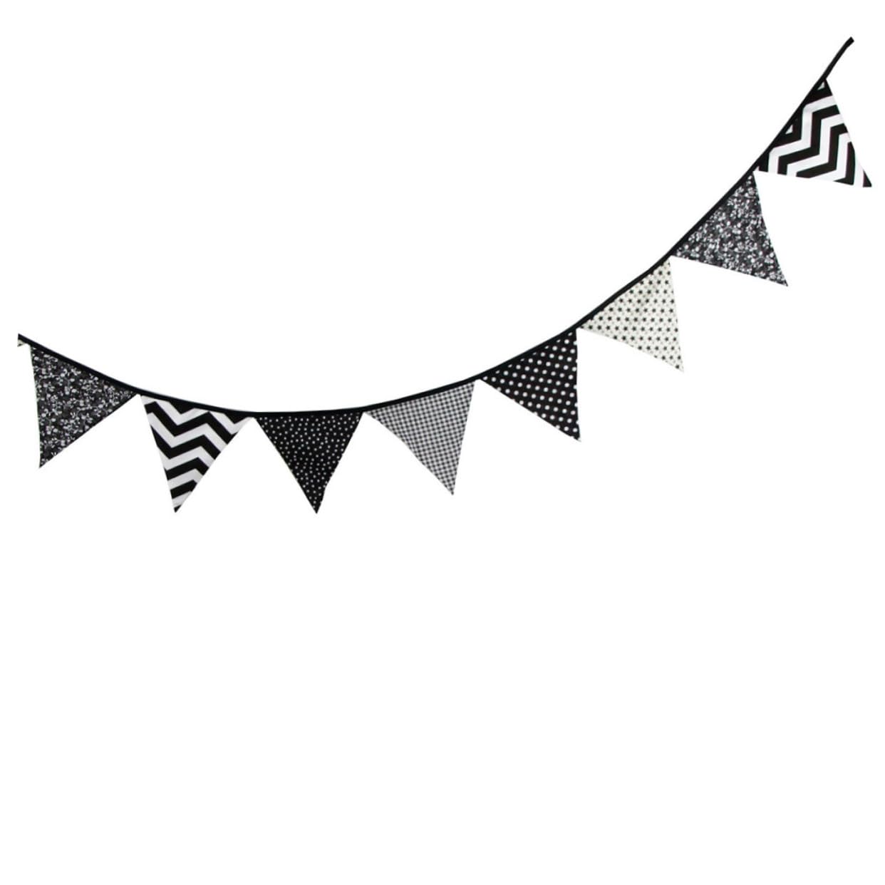 Cabilock 2 Pièces guirlande fanion triangle wedding decorations birthday decoration bannière fanion drapeau triangulaire guirlande de fanions en tissu de coton banderole banderole bruant