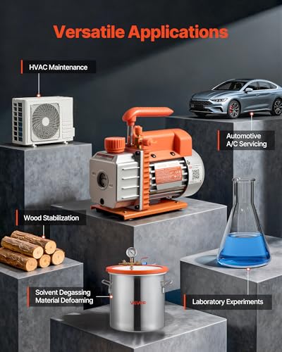 Bomba de Vacío VEVOR, 3.5 CFM 1/4 HP para HVAC miniatura 6