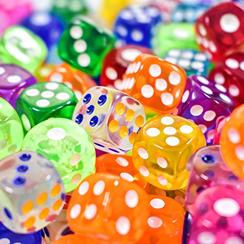 Dagongren 100 Pieces 12Mm Small 6 Sided Dice Set Translucent Colors Dice, With Black Pouch For Board Game #TOP5