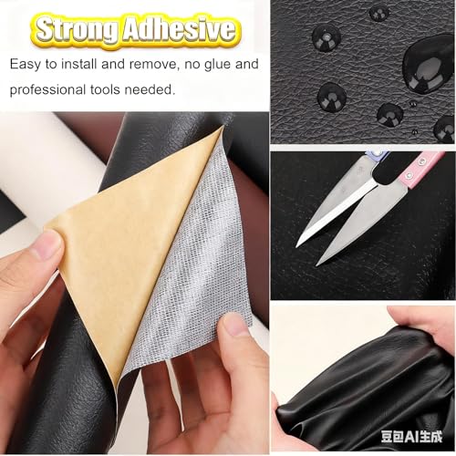 Parche de cuero autoadhesivo grande y recortable para tapizar muebles 5