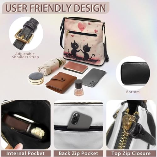 Image of Leather Purses for Women, Leather Hobo Bags for Women Travel Sling Purse Triple Zippered Pockets Shoulder Bag