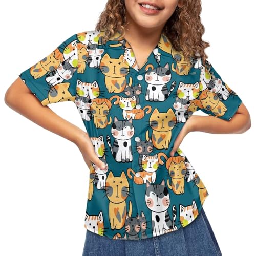 Kid's Hawaiian Shirt Button Down Comfy Short Sleeve Shirts Summer Beach Shirt4