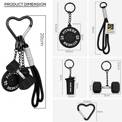 Storite Gym Fitness Keychain, Black - Image 3