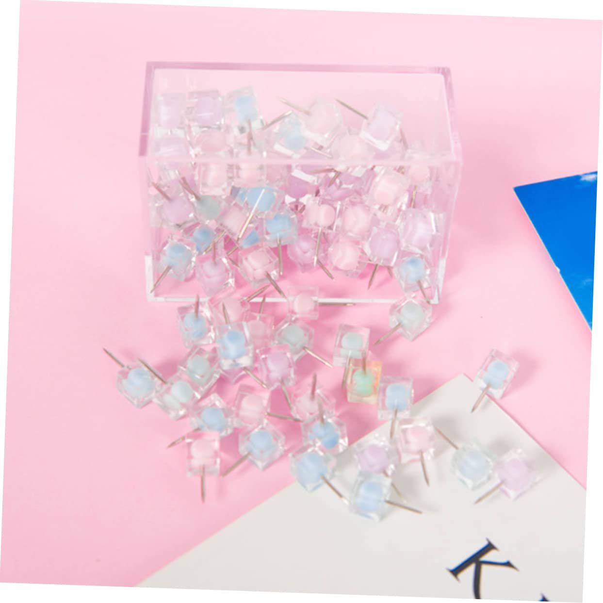Housoutil 3 Series Chinchetas Coloridas para Oficina Push Pins para Decoración De Tableros De DIY para Escolar Y 80 Piezas*3