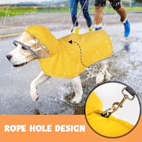 Image of Qpets Dog Rain Coat, Anti-wind & Reflective, Clear PVC, Elastic, Machine Wash, 2 Pack, Autumn, Spring, Winter