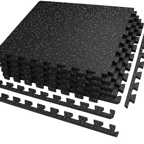 Cannons UK Alfombrillas de goma EVA para gimnasio, 60 cm x 60 cm x 14 mm, azulejos antideslizantes entrelazados, absorción de golpes y resistentes al agua, ideal para gimnasio en casa, garaje o zonas