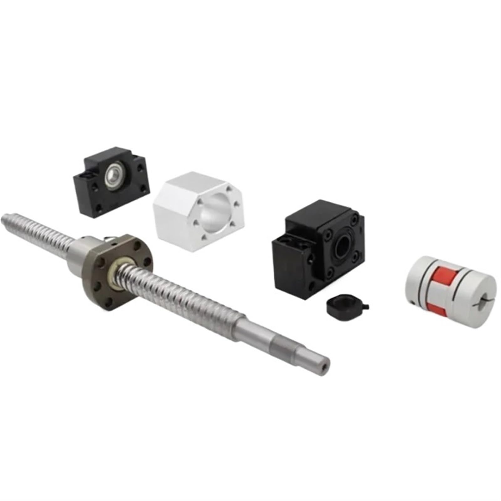 Metal Ball Screw nut end Processing SFU1605 250-1000mm Ball Screw C7 End Machined +Single Flange Ball Nut BFBK12 + Ball Nut Housing+Supporter(300mm)