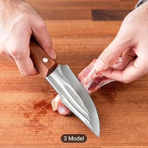 Image of Wizbiz 4 Inch Meat Cleaver Knife for Kitchen Chooping Knife High Carbon Stainless Steel Ultra Sharp Blade with Wooden Handle for Chicken Mutton Vegetables Cutting Tool