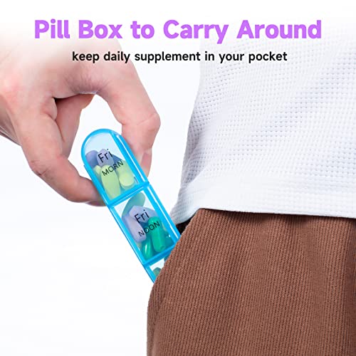 Image of Daviky Weekly Pill Organizer 3 Times a Day, Travel Pill Organizer 3X a Day, Pill Box 7 Day, Daily Pill Box Organizer, Pill Cases Organizers 7 Day, Medicine Organizer to Hold Vitamins and Medication
