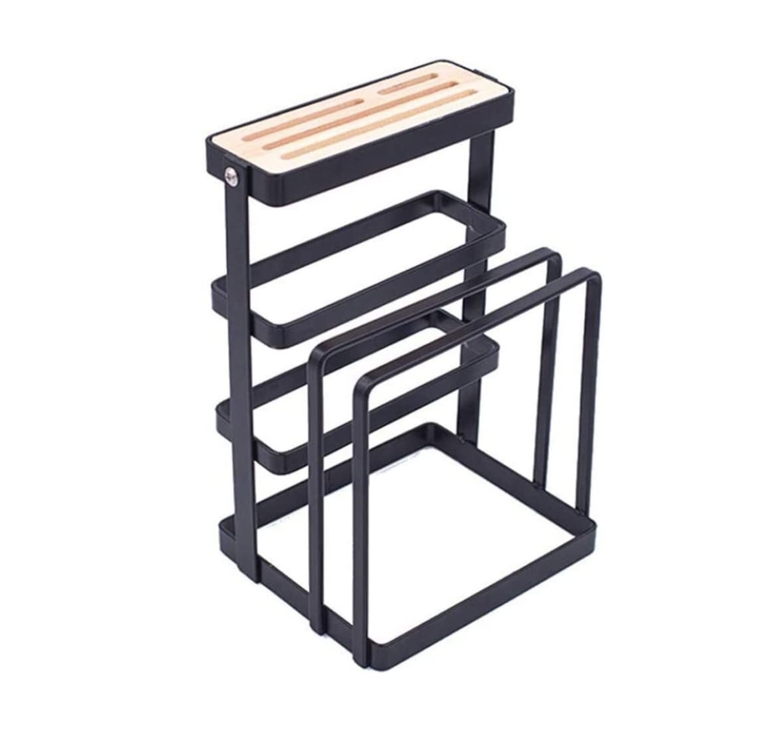 Bloc à couteaux et support de planche à découper en métal pour comptoir