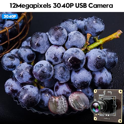 Module de caméra USB 4K 12MP avec objectif de 25mm pour Raspberry Pi et Mac