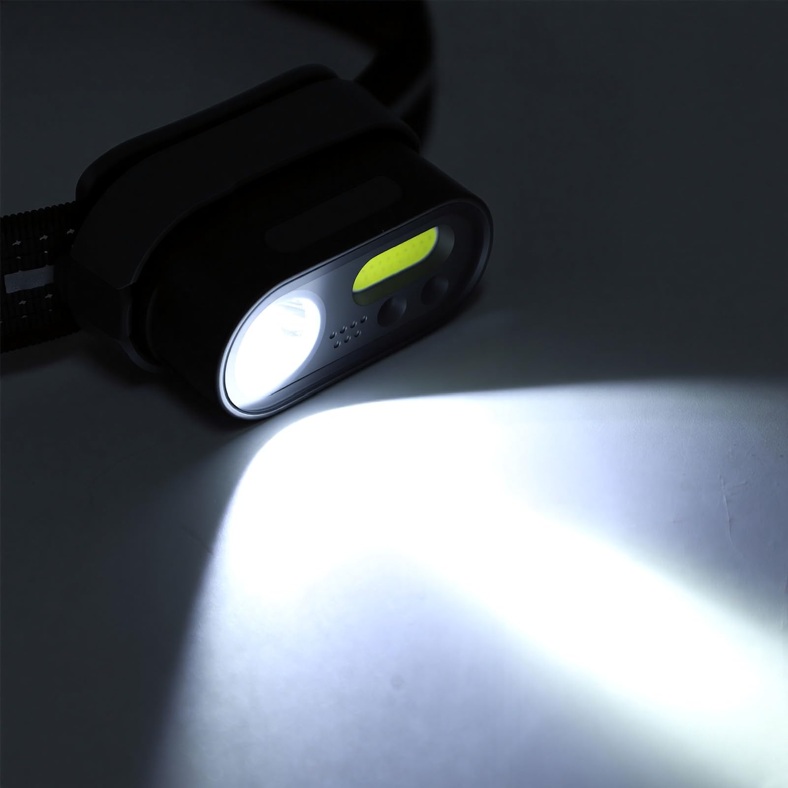 Naroote LED-Stirnlampe, Wiederaufladbare Stirnlampe mit Ladekoffer, Aufhängehaken, Intelligentem Bewegungssensor, Wasserdichtem Design, Vielseitig Einsetzbar zum Angeln, Wandern