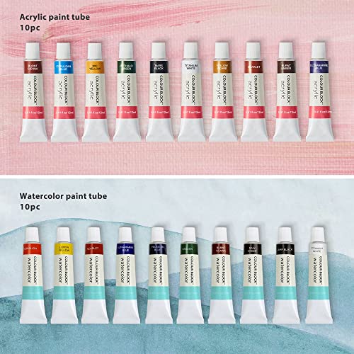 Colour Block 181 Pc Mixed Media Art Set In Wooden Case - Soft & Oil Pastels, Acrylic & Water Color Paints, Sketching, Colored Pencils #TOP2