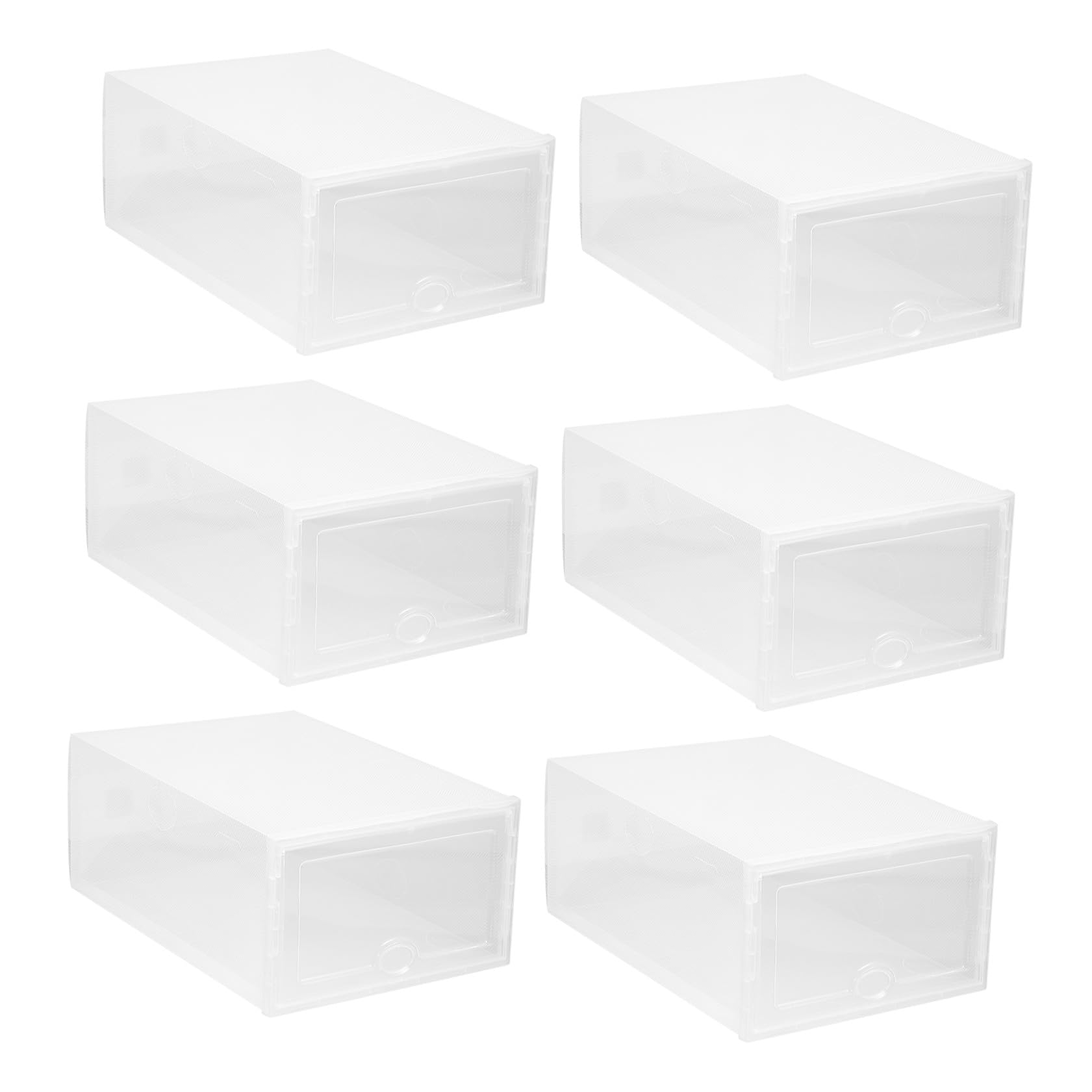 Boîte de rangement chaussures transparente en plastique épais lot de 6 pièces empilables