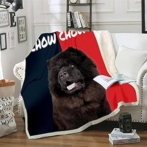 3D deken Baby Size Blauw Zwart Chow Chow Fluffy Dikke Warm gooien bed deken pluizige deken Comfort Zachte gooien deken…