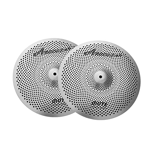 Arborea Low Volume Cymbal Silver Mute Cymbal Pack 14"Hi-Hat+16"Crash+18"Crash+20"Ride 5 Pieces For Drum Cymbal #TOP4