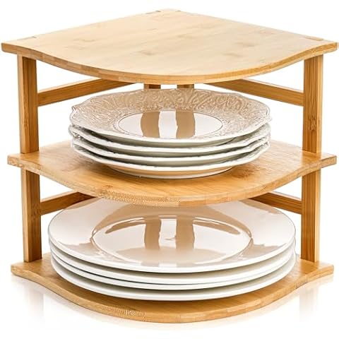 Goaste 3-Tier Bamboo Corner Shelf Organizer Cover