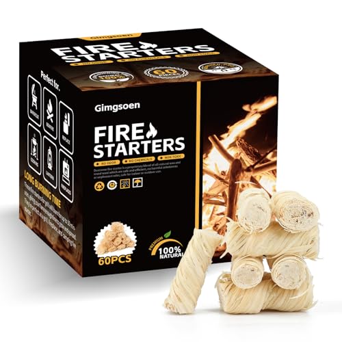 Fire Starters 60pcsNatrual Fire Starters for Campfires?Fire Pit, Pizza