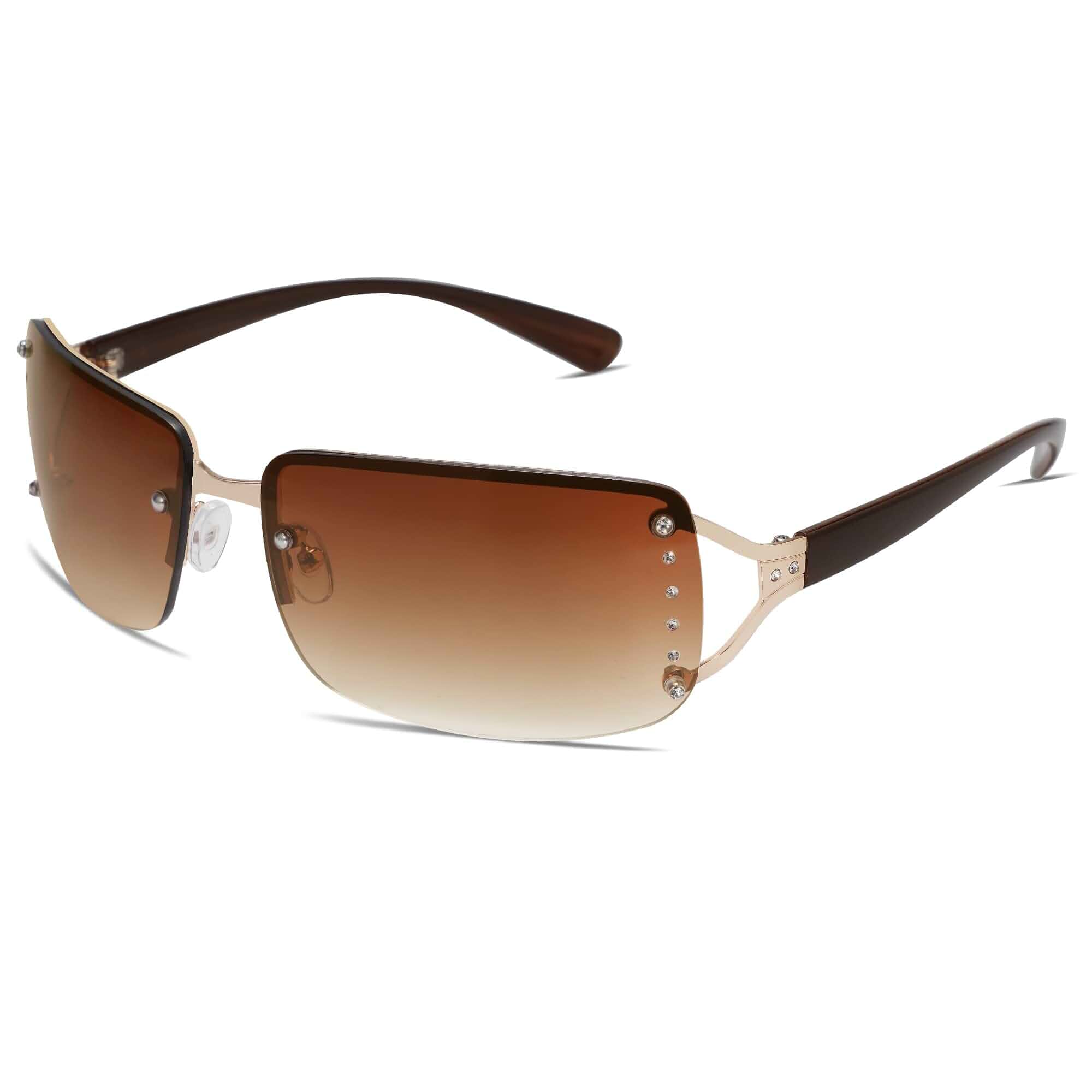 VANLINKER Stylish Rimless Frameless Rectangle Sunglasses for Women