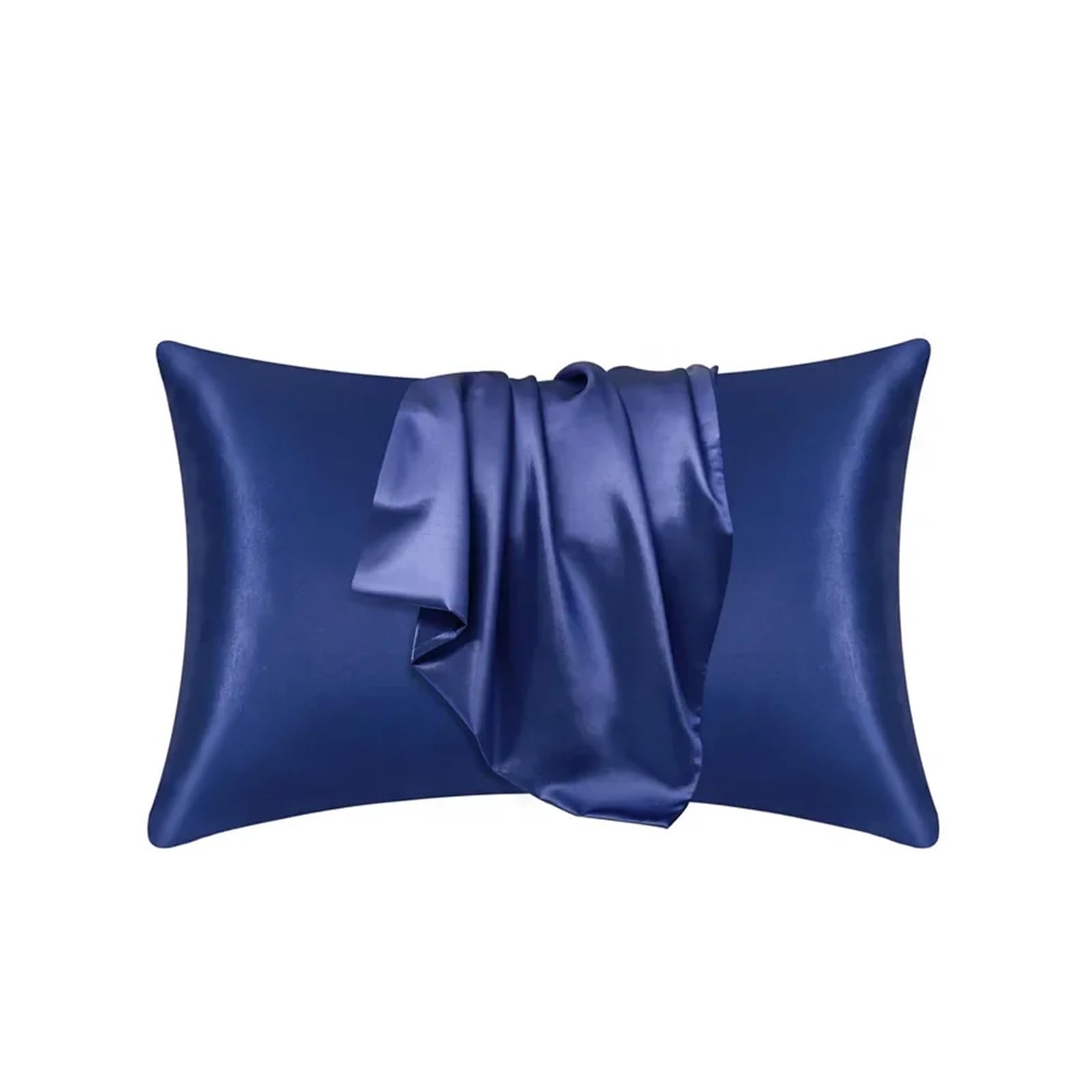 Silky Pillow Covers, Silk Pillowcase Hair Skin Bedd Beauty Sleep Multicolor Multi Size(Dark Blue,51cmx66cm)