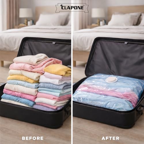 Image of CLAPONE Vacuum Storage Bags /Jumbo Space Saver Vacuum Seal Bags /Space /Vacuum Sealer Bags for Clothes /Comforters /Blankets /Bedding Clothes (5 Pcs Fragrance)