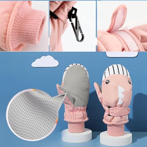 Mawjom Kids Winter Warm Ski Gloves - Outdoor Mittens for Girls Boys 4-8 Years - Image 6