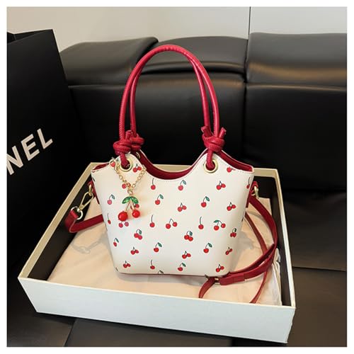 Cherry Handbag for Women Cute Cherry Print with Charm Small Tote Purse for Daily Commute Casual Spring Summer Style2