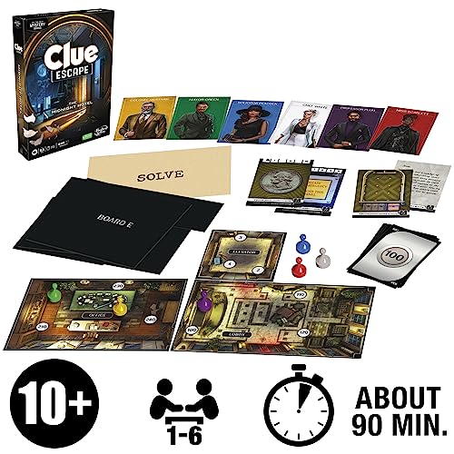 image for Hasbro Gaming Clue Escape: The Midnight Hotel Board Game, Clue Escape 