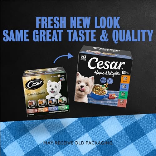 Cesar Home Delights Wet Dog Food, Dinner and Stew Variety, 3.5 oz, 24 Count | Real meat #1 ingredient, no fillers, no added sugar, no artificial flavors, complete & balanced, easy peel trays - Image 3