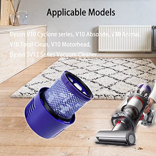 2 Pack HEPA Replacement for Dyson V10 Filter Cyclone Series, V10 Animal, V10 Absolute, V10 Total Clean, SV12 Vacuum Cleaner, Compatible with Dyson No. 969082-01 Filter Parts, Reusable and Washable - Image 6