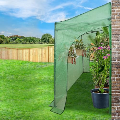 Image of EAGLE PEAK 10x5 Easy Setup Pop Up Greenhouse, Lean-to Design, Clear /Green