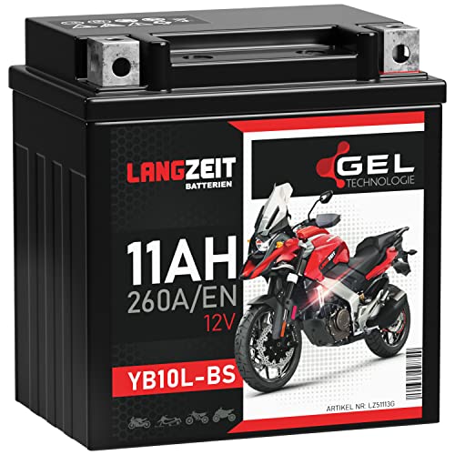 LANGZEIT YB10L-BS batteria moto 11Ah 12V 51113 YB10L-A2 YB10L-B2 senza manutenzione