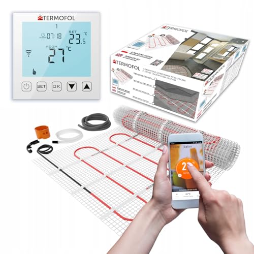 Termofol - Alfombra de calefacción para suelo y termostato - Superficie 2,5 m² - Potencia 150 W/m2 - Calefacción por suelo eléctrico con termostato WiFi - Suelo eléctrico - Suelo de alfombra eléctrica