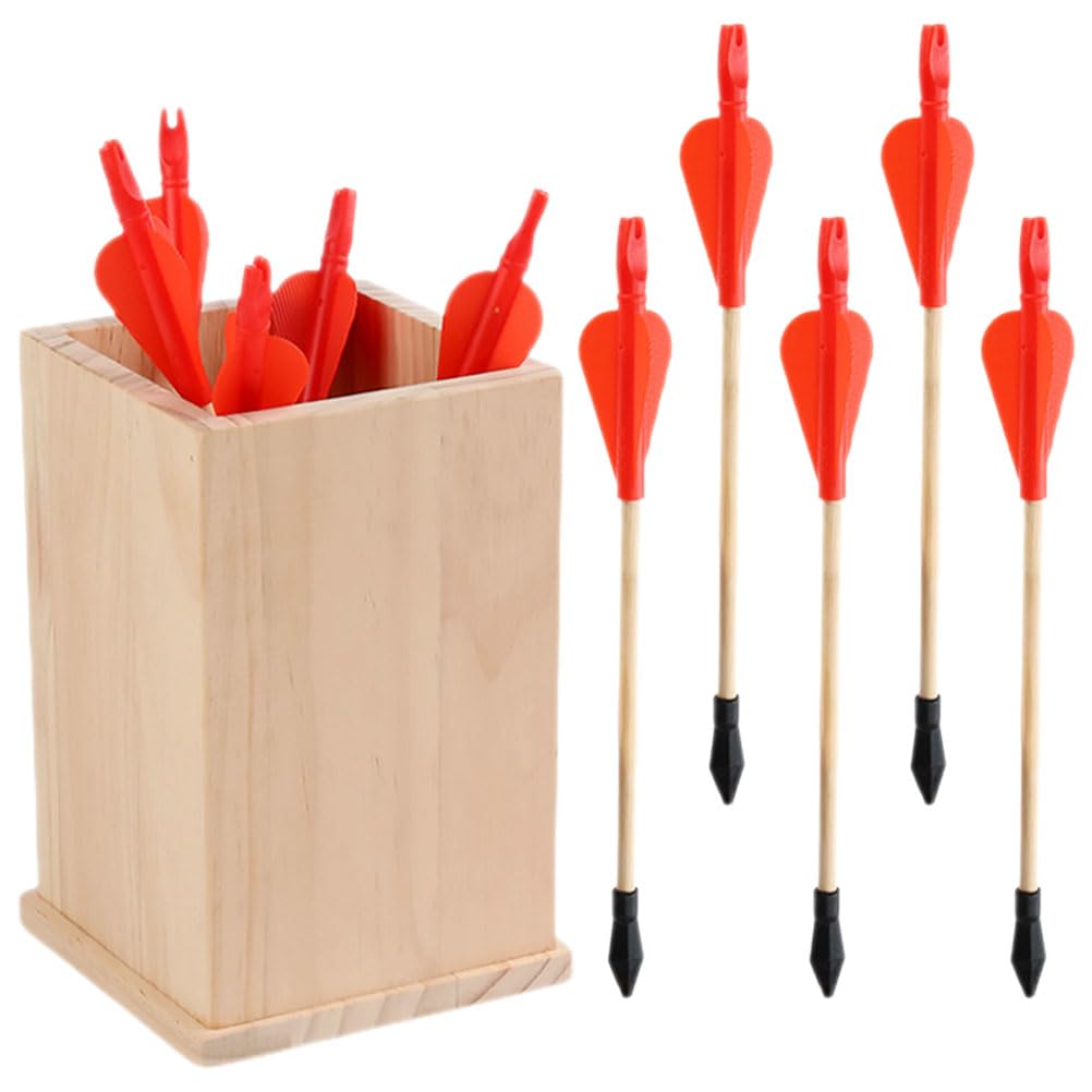 Juego de Lanzar Ollas y Flechas para Niños, 1 Set de Madera | Precisión y Larga Duración, Uso Interior y Exterior, para Fiesta y Juegos de Jardín